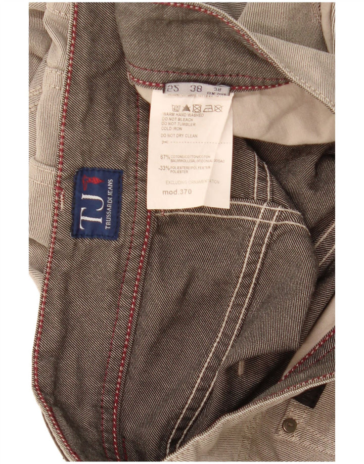 Trussardi Mens Straight Jeans W36 L31 Beige Cotton