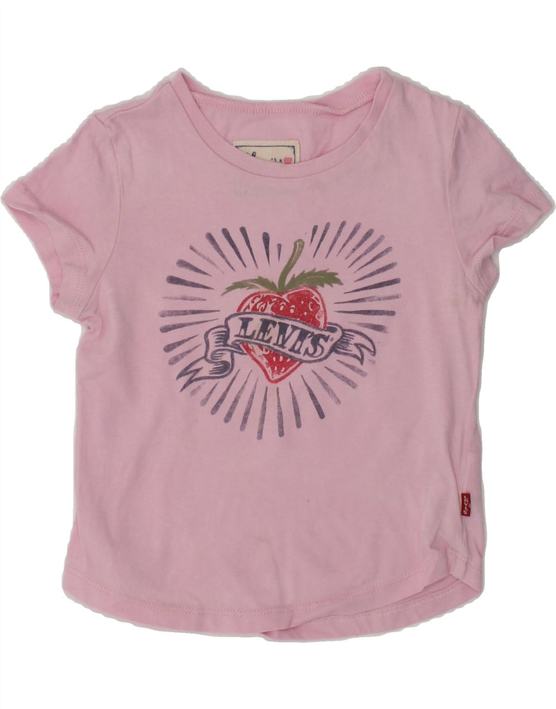 LEVI'S Girls Graphic T-Shirt Top 2-3 Years Pink Cotton | Vintage Levi's | Thrift | Second-Hand Levi's | Used Clothing | Messina Hembry 