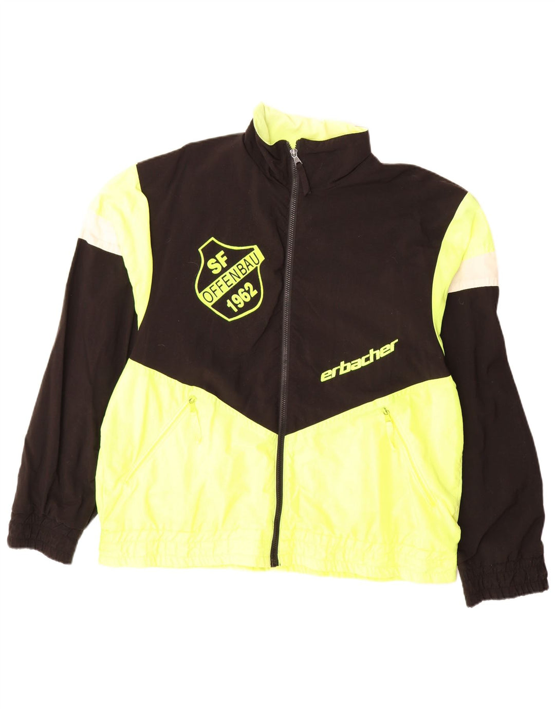 ERBACHER Mens Graphic Rain Jacket UK 40 Large Black Colourblock Polyamide