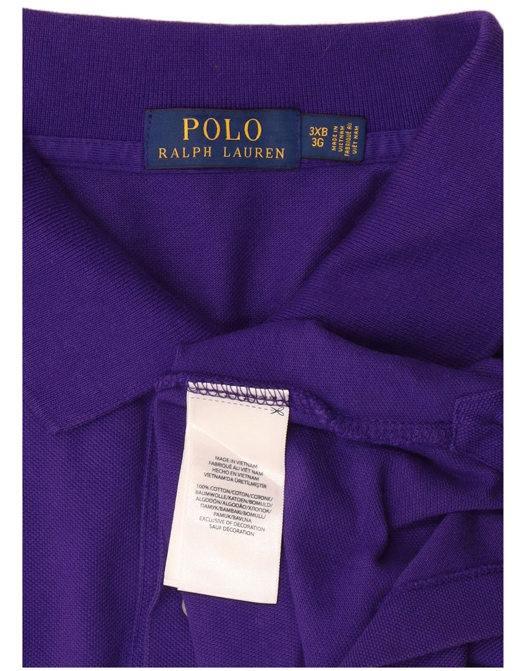 POLO RALPH LAUREN Mens Polo Shirt 3XL Purple Cotton