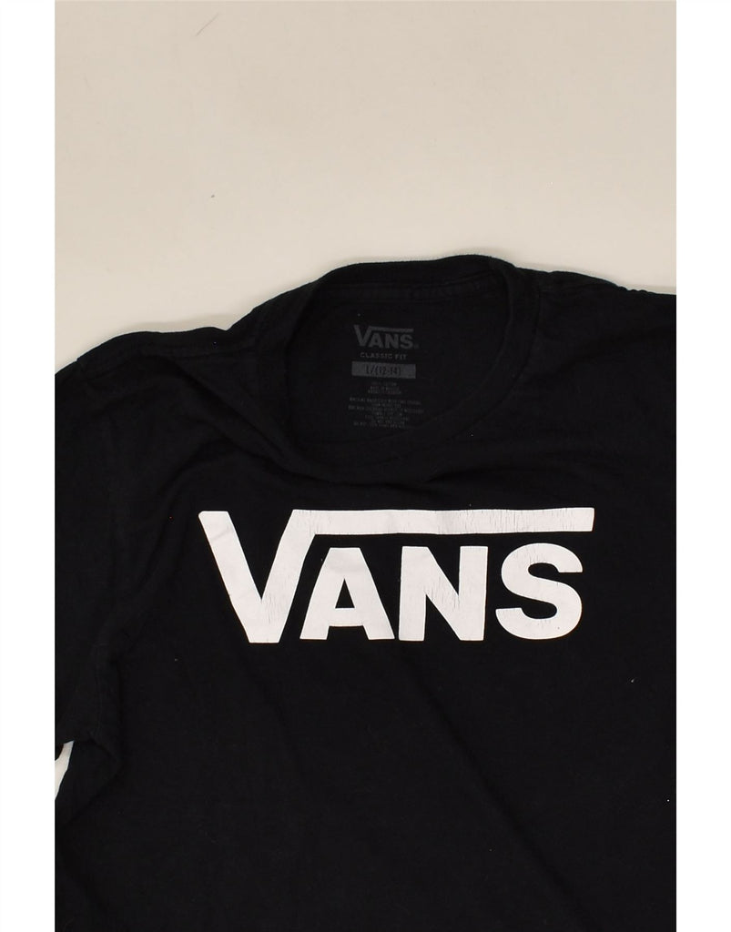 VANS Boys Classic Fit Graphic T-Shirt Top 12-13 Years Large Black Cotton | Vintage Vans | Thrift | Second-Hand Vans | Used Clothing | Messina Hembry 
