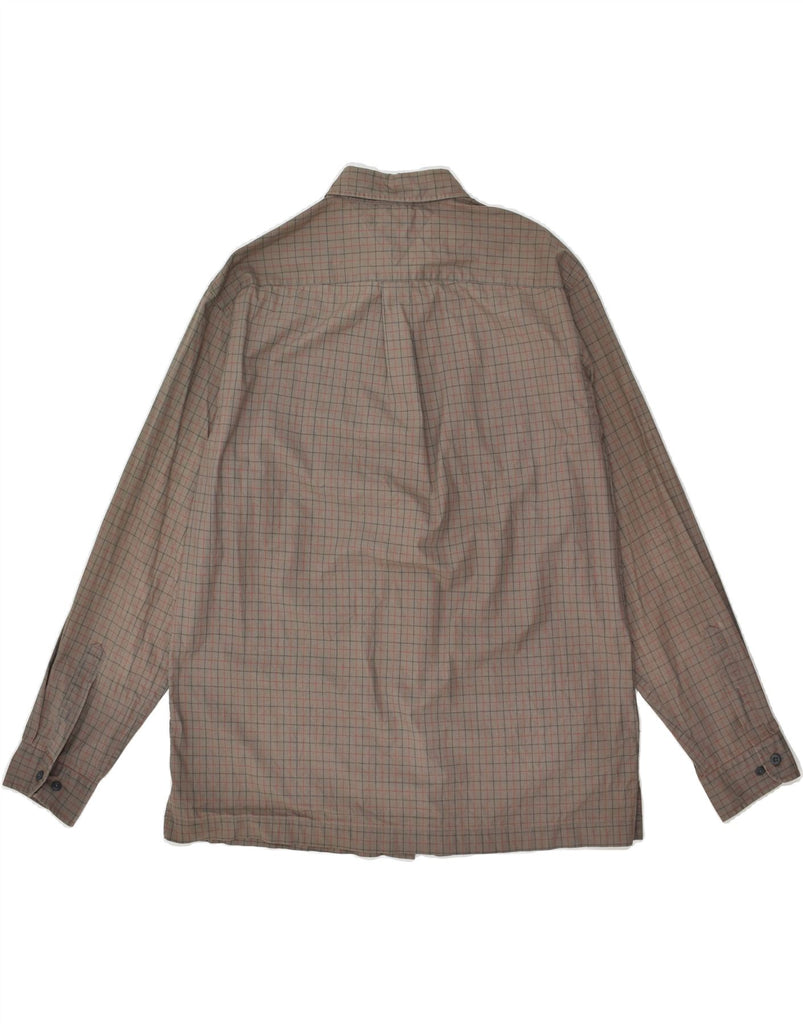 TOMMY HILFIGER Mens Shirt Large Brown Check Cotton | Vintage Tommy Hilfiger | Thrift | Second-Hand Tommy Hilfiger | Used Clothing | Messina Hembry 