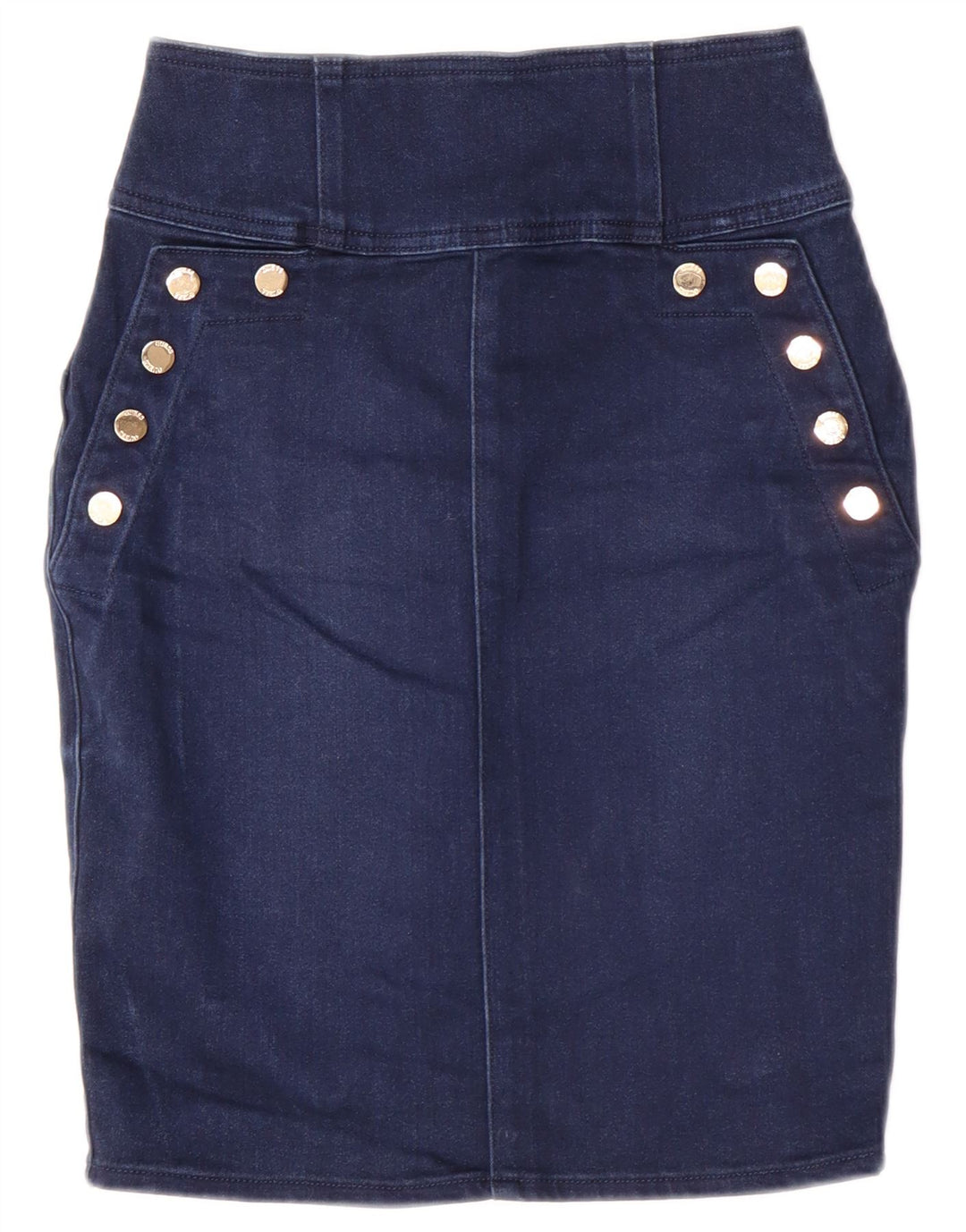 Guess Womens High Waist Denim Skirt W28 Medium Blue Modal Classic