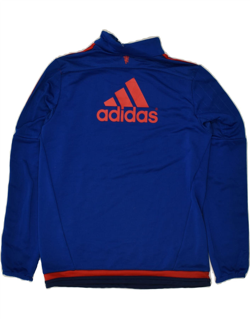ADIDAS Boys Zip Neck Pullover Tracksuit Top 11-12 Years Blue Polyester | Vintage Adidas | Thrift | Second-Hand Adidas | Used Clothing | Messina Hembry 