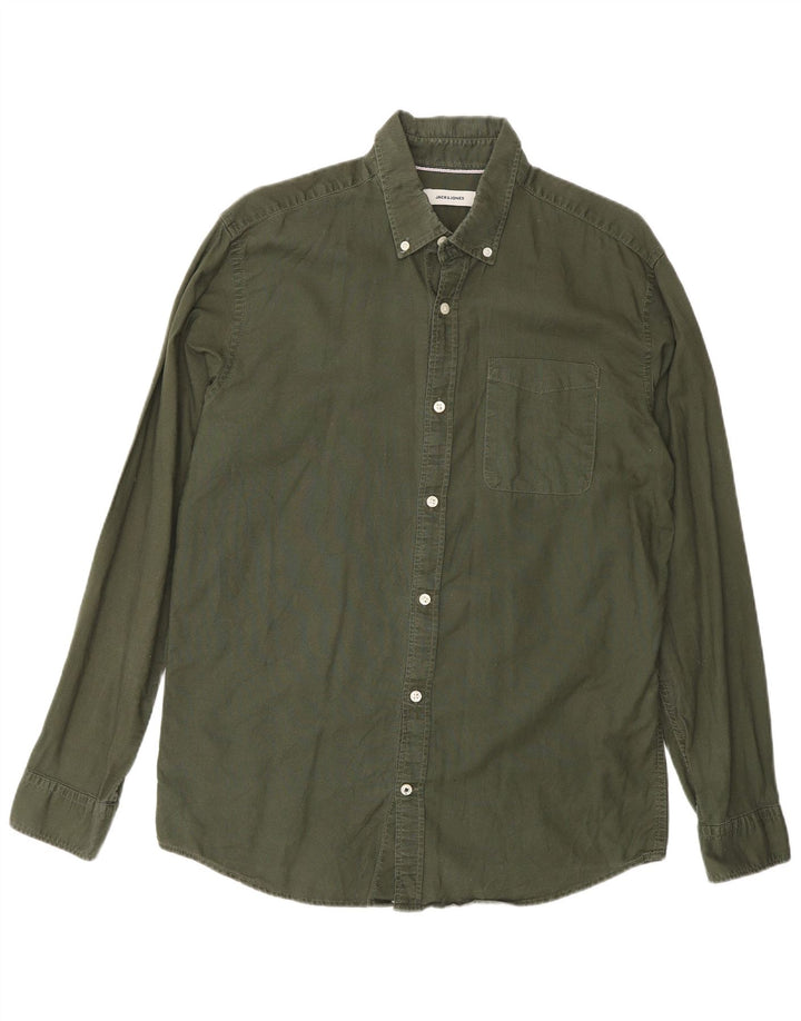 Jack & Jones Mens Shirt Large Green Cotton