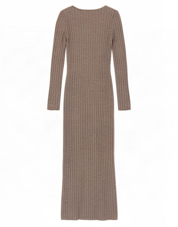 Zara Womens Long Sleeve Maxi Dress UK 12 Medium Grey Viscose