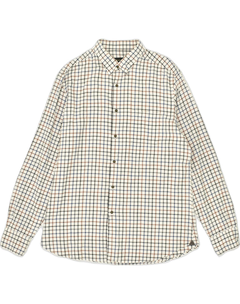 MASSIMO DUTTI Mens Shirt XL White Check Cotton | Vintage Massimo Dutti | Thrift | Second-Hand Massimo Dutti | Used Clothing | Messina Hembry 