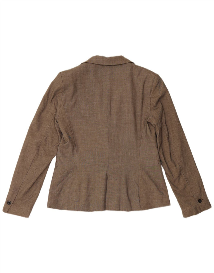 ZARA Womens 1 Button Blazer Jacket EU 38 Small Brown Polyester