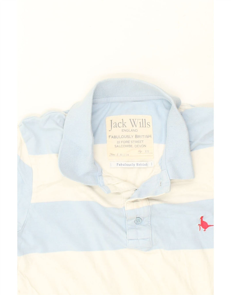 JACK WILLS Mens Polo Shirt 2XS Blue Striped Cotton | Vintage Jack Wills | Thrift | Second-Hand Jack Wills | Used Clothing | Messina Hembry 