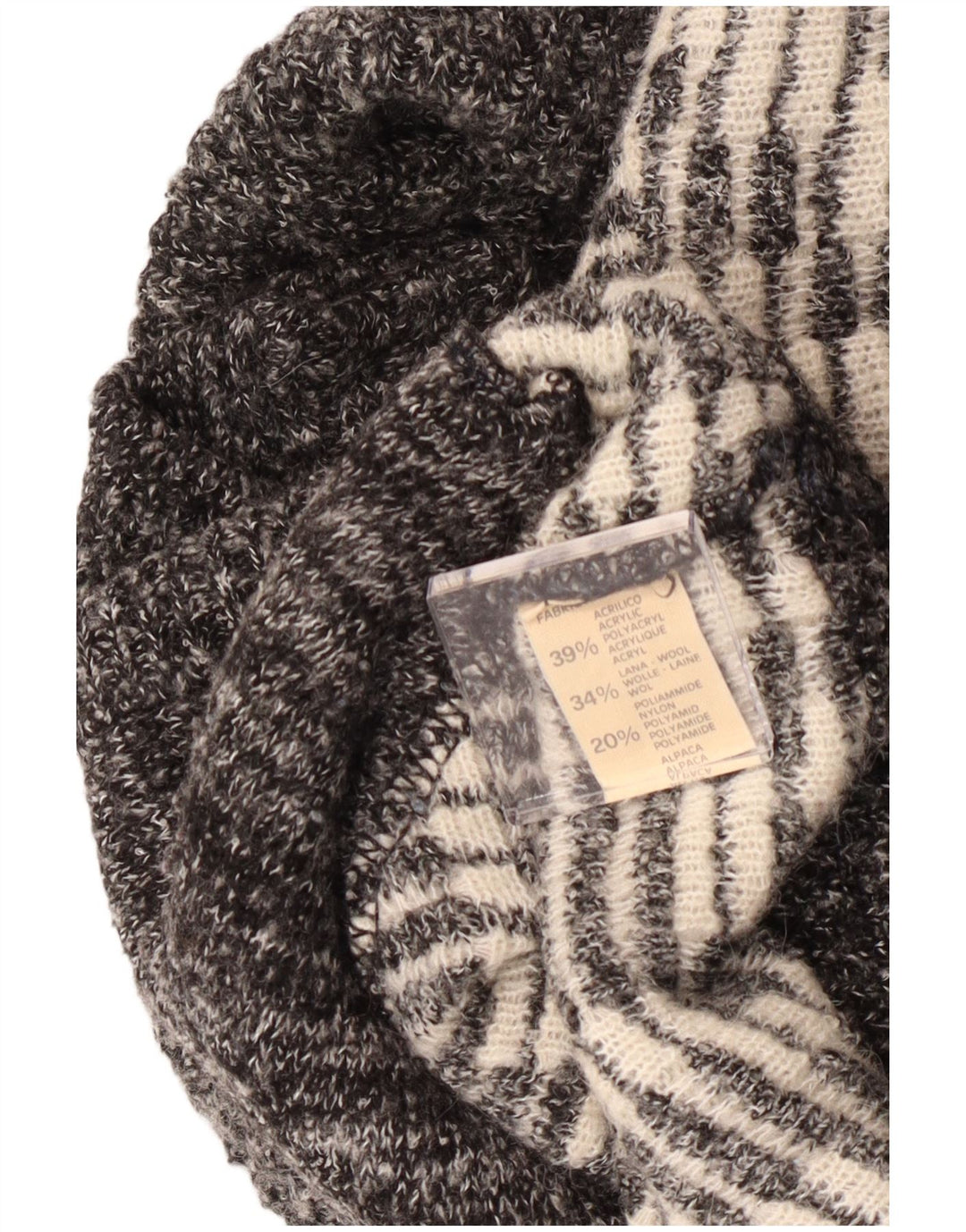 Vintage Mens Cardigan Sweater XL Grey Geometric Acrylic