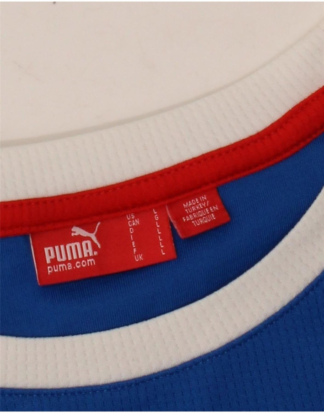 Puma Mens Italia Graphic T-Shirt Top Large Blue Colourblock