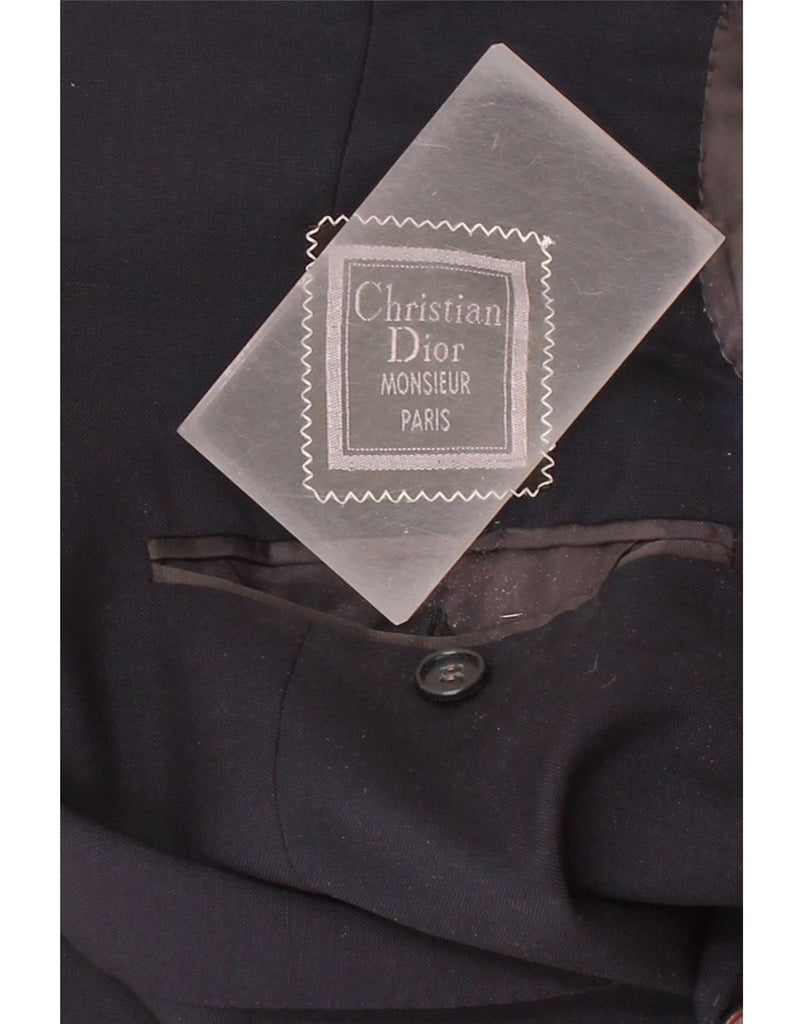CHRISTIAN DIOR Mens Paris 2 Button Blazer Jacket UK 38 Medium Navy Blue Vintage Christian Dior and Second-Hand Christian Dior from Messina Hembry 