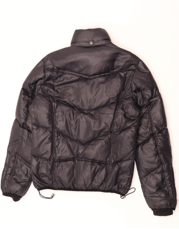 Diesel Womens Hooded Padded Jacket UK 16 Large Black