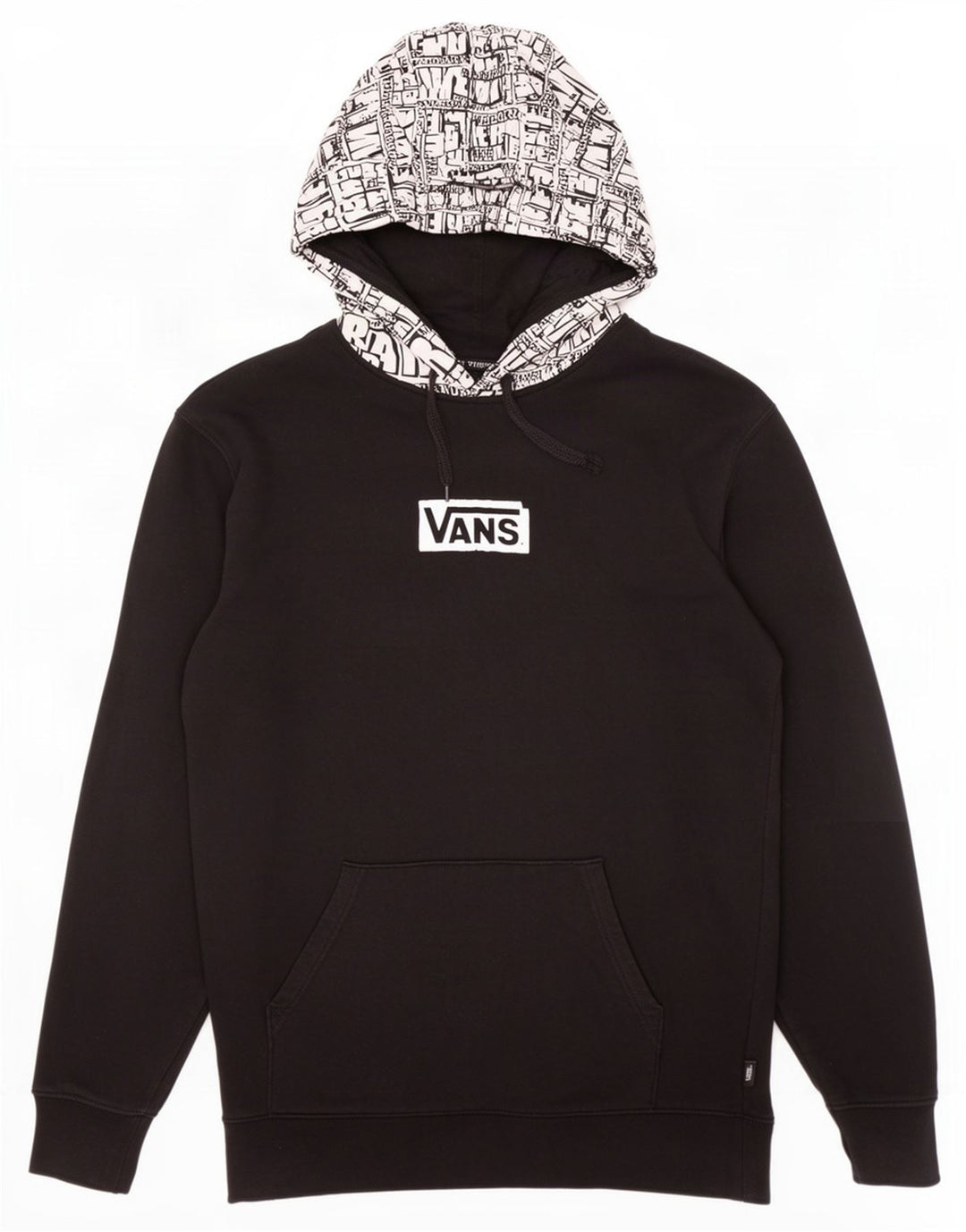 Vans Mens Graphic Hoodie Jumper Medium Black Cotton