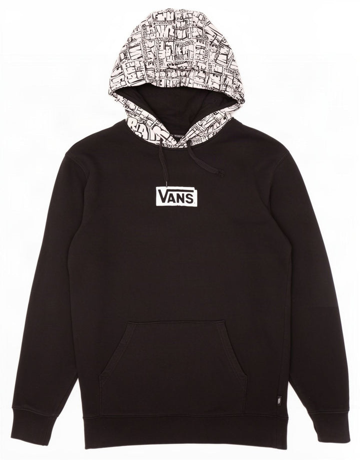 Vans Mens Graphic Hoodie Jumper Medium Black Cotton
