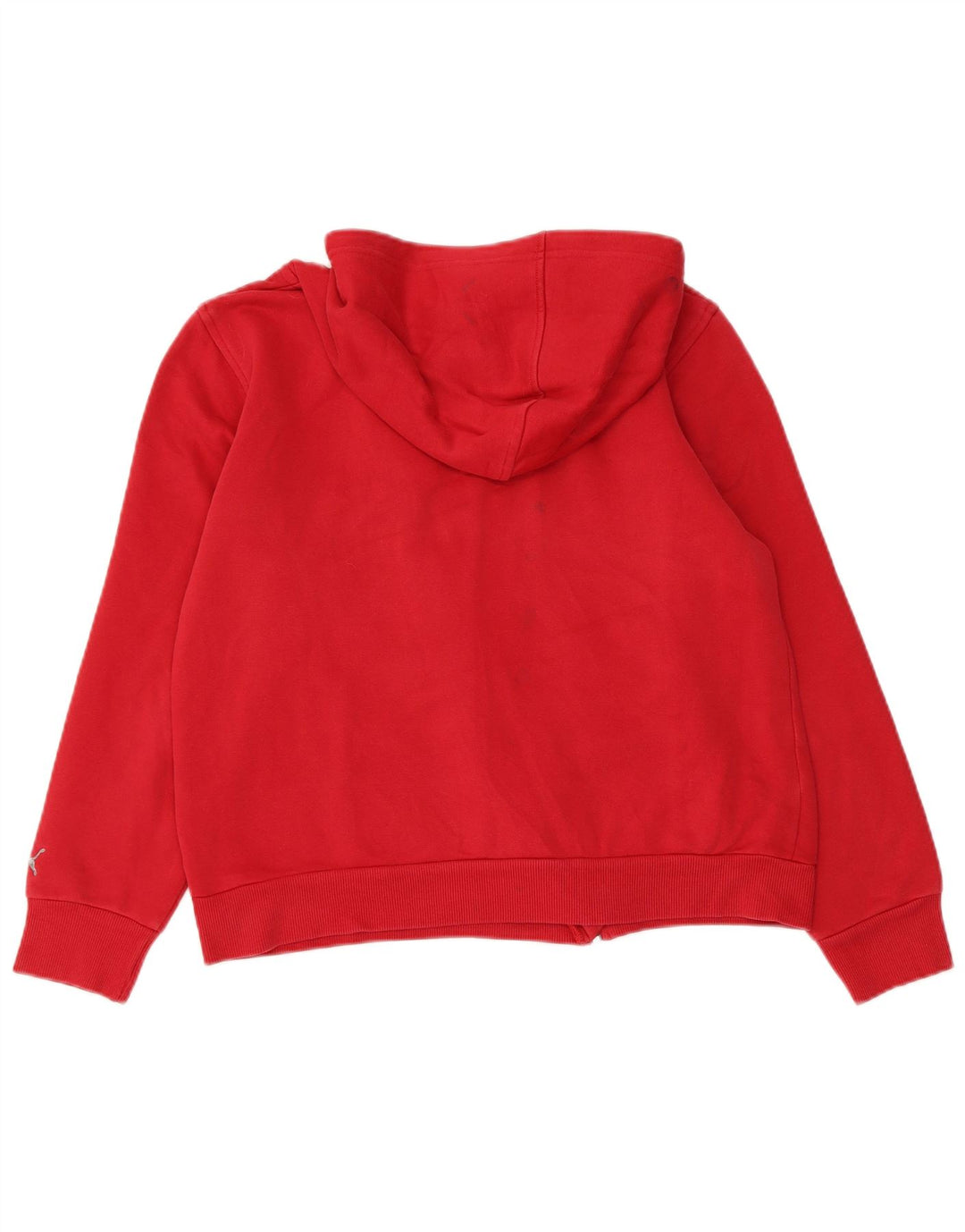 PUMA Womens Zip Hoodie Sweater UK 16 Large Red Cotton