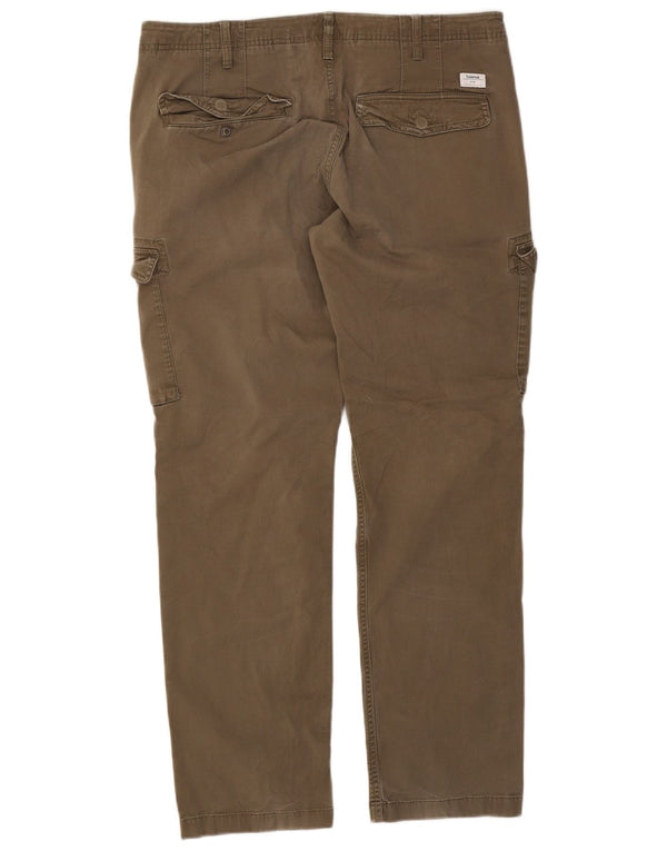 Timberland Mens Straight Cargo Trousers W38 L32 Khaki Cotton