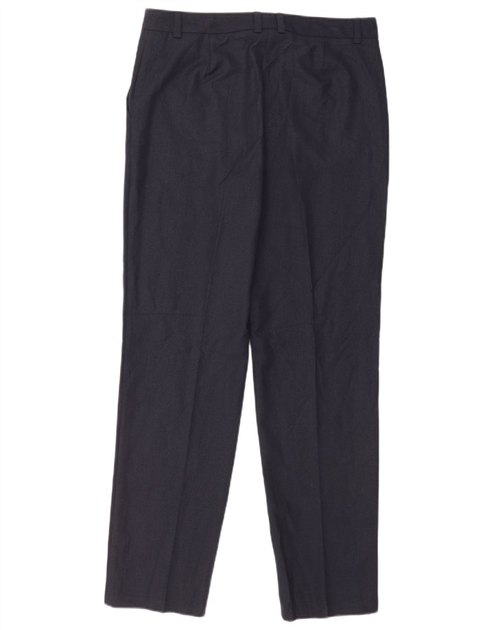 Marks & Spencer Womens Suit Trousers UK 12 Medium W32 L32 Navy Blue Check