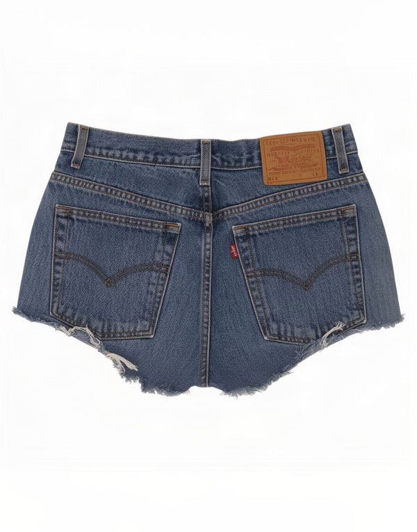 Levi's Womens 512 High Waist Distressed Denim Shorts US 10 Large W30 Blue