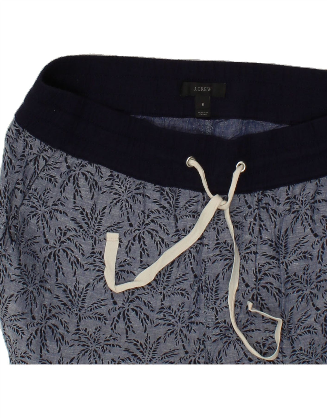 J. CREW Womens Abstract Pattern Sport Shorts US 6 Medium  Navy Blue Cotton Vintage J. Crew and Second-Hand J. Crew from Messina Hembry 