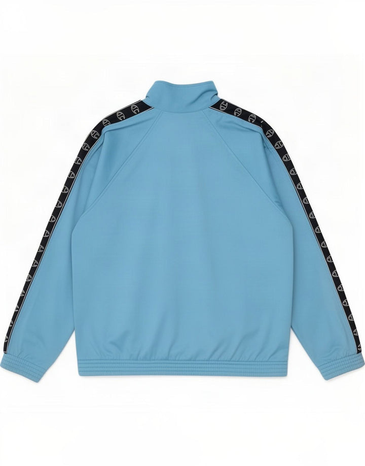 Champion Mens Graphic Tracksuit Top Jacket Large Blue Colourblock Polyester