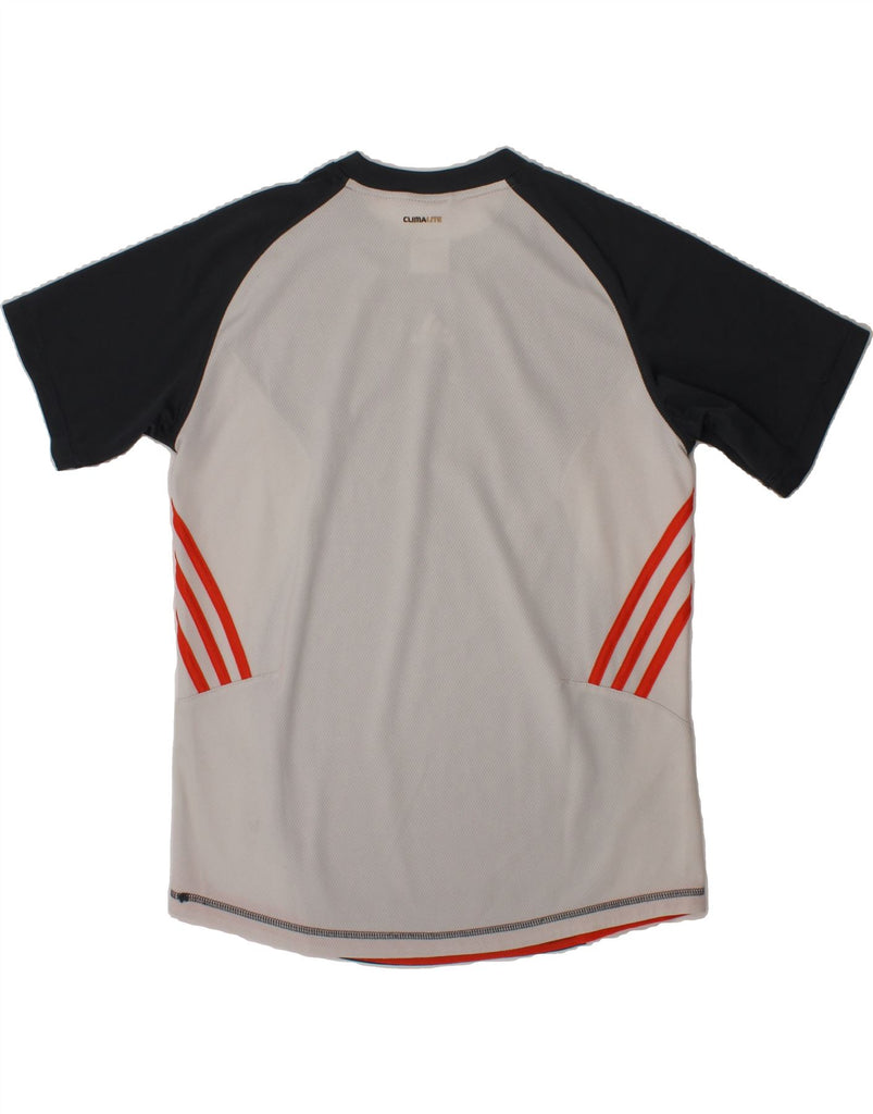 ADIDAS Boys T-Shirt Top 13-14 Years Grey Colourblock Vintage Adidas and Second-Hand Adidas from Messina Hembry 