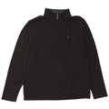 IZOD Mens Zip Neck Sweatshirt Jumper Large Black Polyester