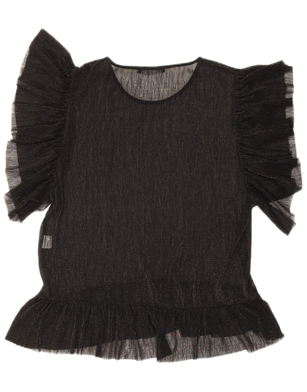 Zara Womens See Through Top UK 10 Small Black