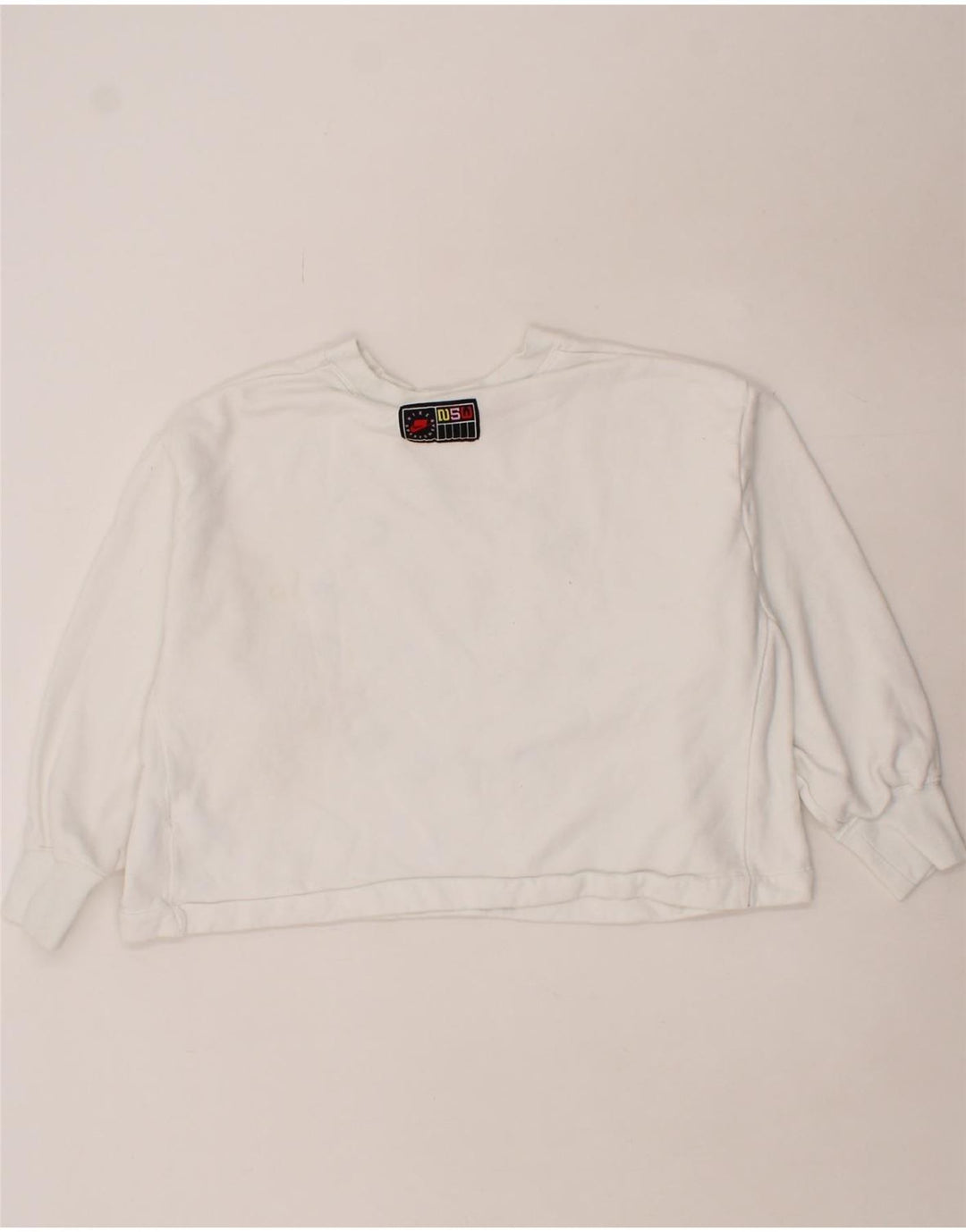 NIKE Womens Oversized Graphic Crop Sweatshirt Jumper UK 14 Medium White Vintage Nike and Second-Hand Nike from Messina Hembry 