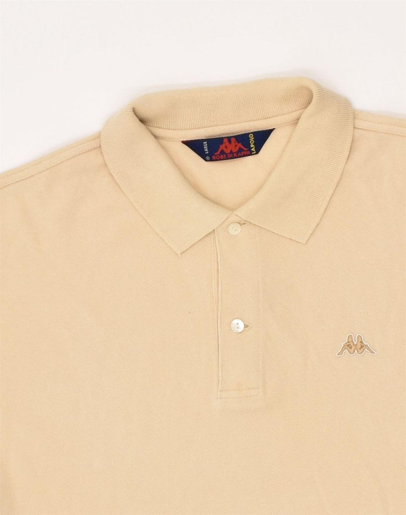 KAPPA Mens Polo Shirt Large Beige Cotton | Vintage Kappa | Thrift | Second-Hand Kappa | Used Clothing | Messina Hembry 