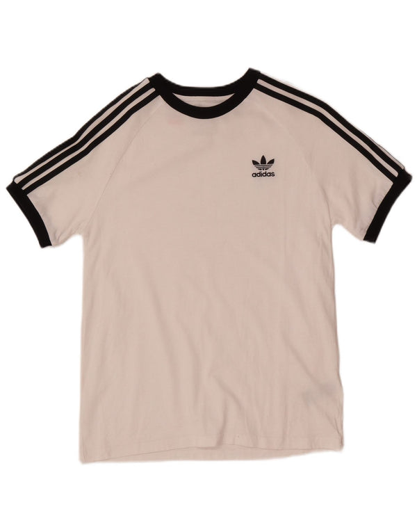 Adidas Boys T-Shirt Top 13-14 Years White Cotton
