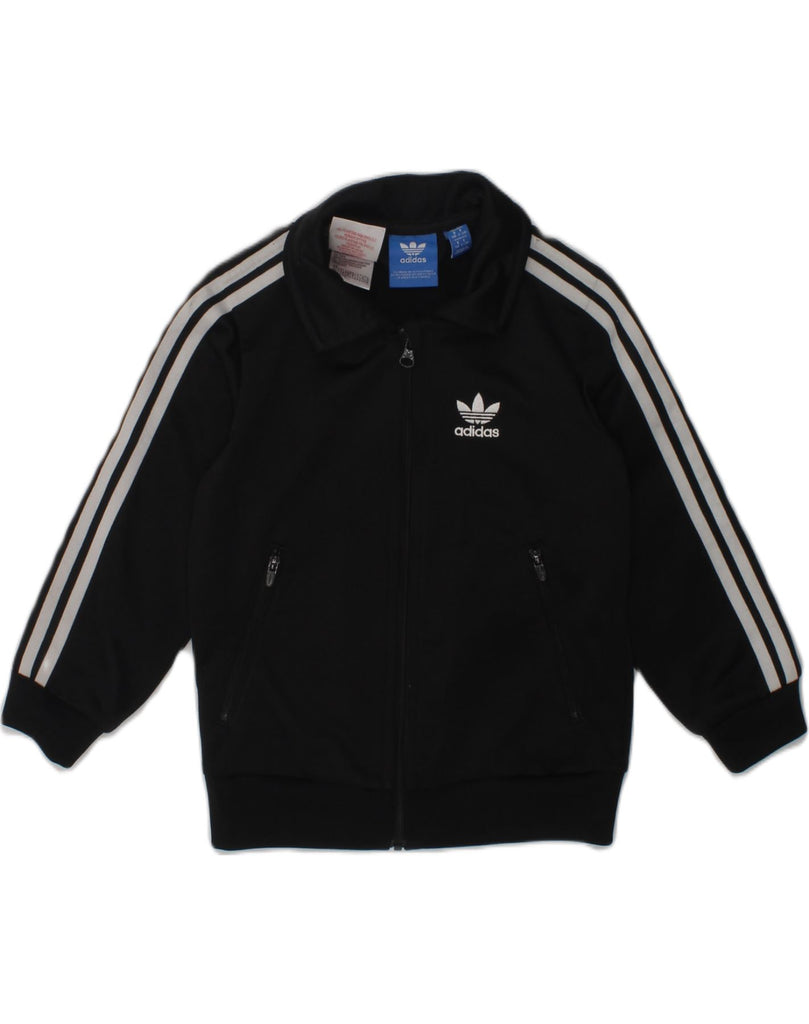 ADIDAS Boys Graphic Tracksuit Top Jacket 2-3 Years Black Polyester | Vintage Adidas | Thrift | Second-Hand Adidas | Used Clothing | Messina Hembry 