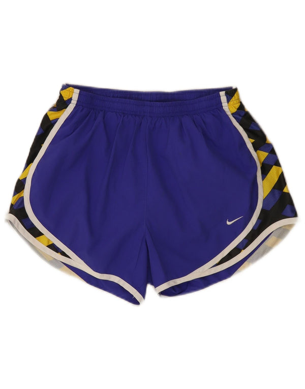 Nike Womens Sport Shorts UK 8/10 Small Purple Geometric Polyester