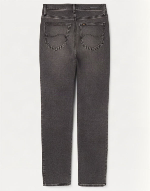 Lee Womens Carol Straight Jeans W27 L27 Grey Cotton