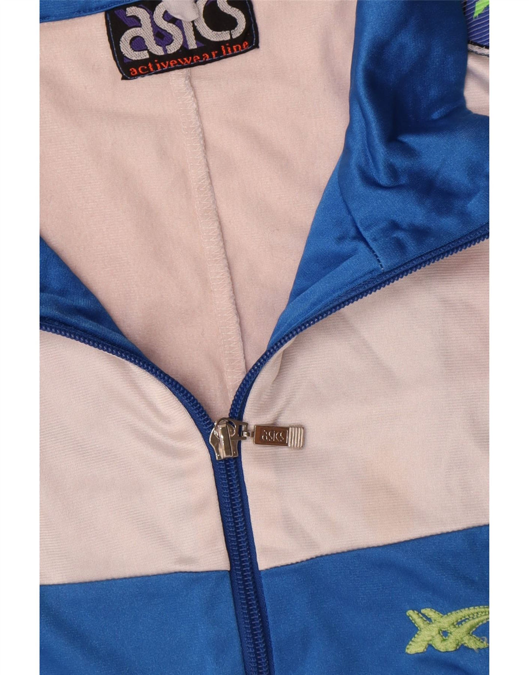 Asics Mens Graphic Tracksuit Top Jacket Large Blue Colourblock