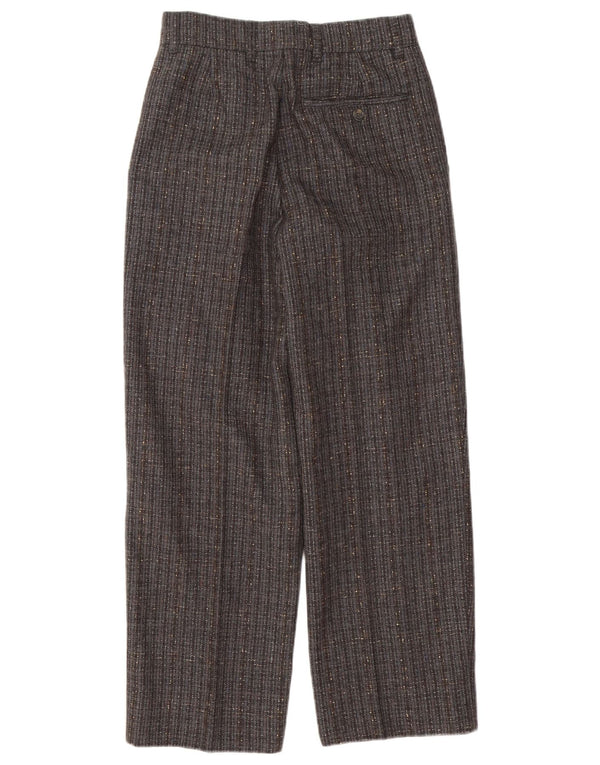 VINTAGE Mens Pegged Chino Trousers IT 44 XS W28 L28 Grey Pinstripe Wool