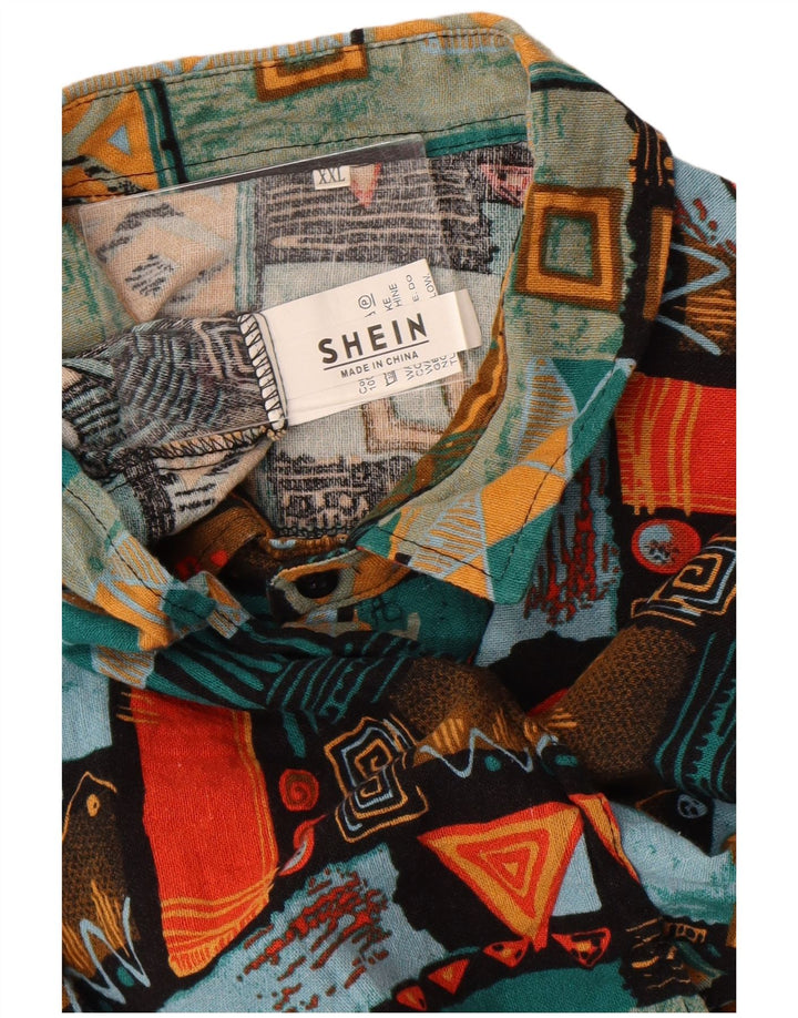 Shein Mens Short Sleeve Shirt 2XL Multicoloured Geometric