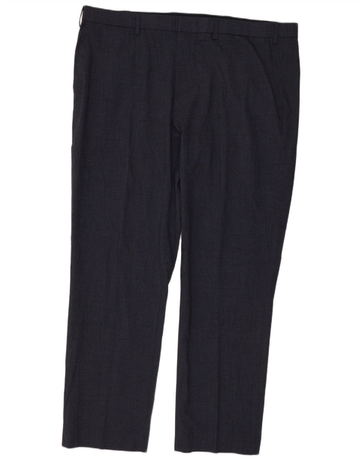 MARKS & SPENCER Mens Regular Fit Chino Trousers W42 L31 Navy Blue