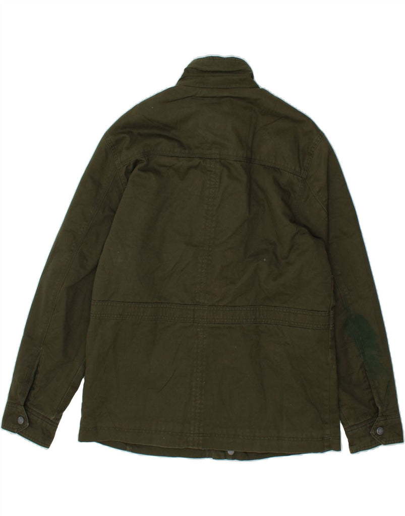 TIMBERLAND Mens Utility Jacket UK 38 Medium Khaki Cotton | Vintage Timberland | Thrift | Second-Hand Timberland | Used Clothing | Messina Hembry 