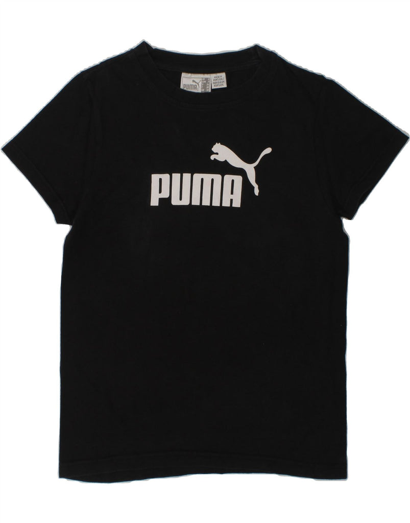 PUMA Boys Graphic T-Shirt Top 9-10 Years Black Cotton | Vintage Puma | Thrift | Second-Hand Puma | Used Clothing | Messina Hembry 