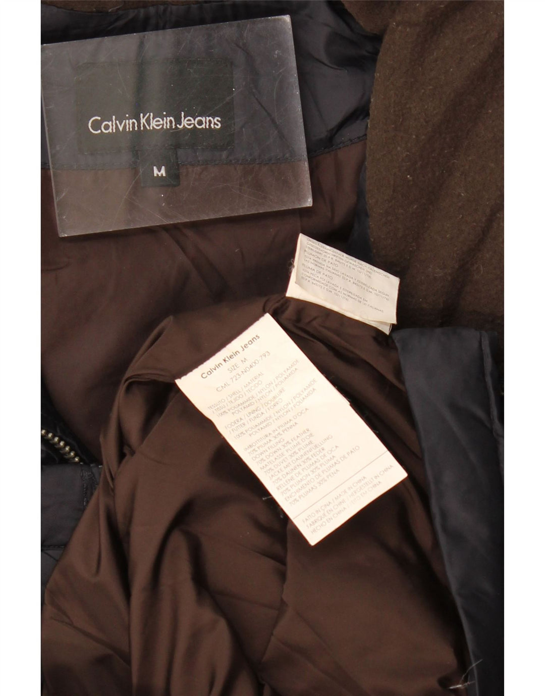 CALVIN KLEIN JEANS Mens Padded Gilet UK 38 Medium Navy Blue Polyamide