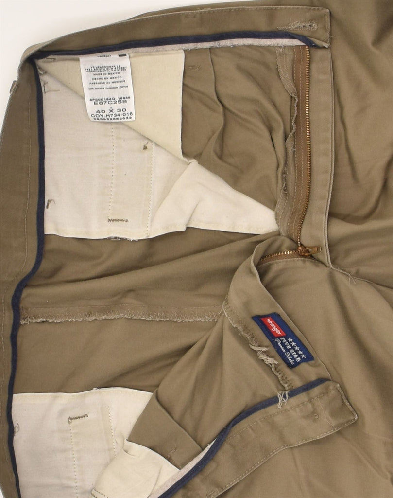 WRANGLER Mens Pegged Casual Trousers W40 L30 Khaki Cotton | Vintage Wrangler | Thrift | Second-Hand Wrangler | Used Clothing | Messina Hembry 