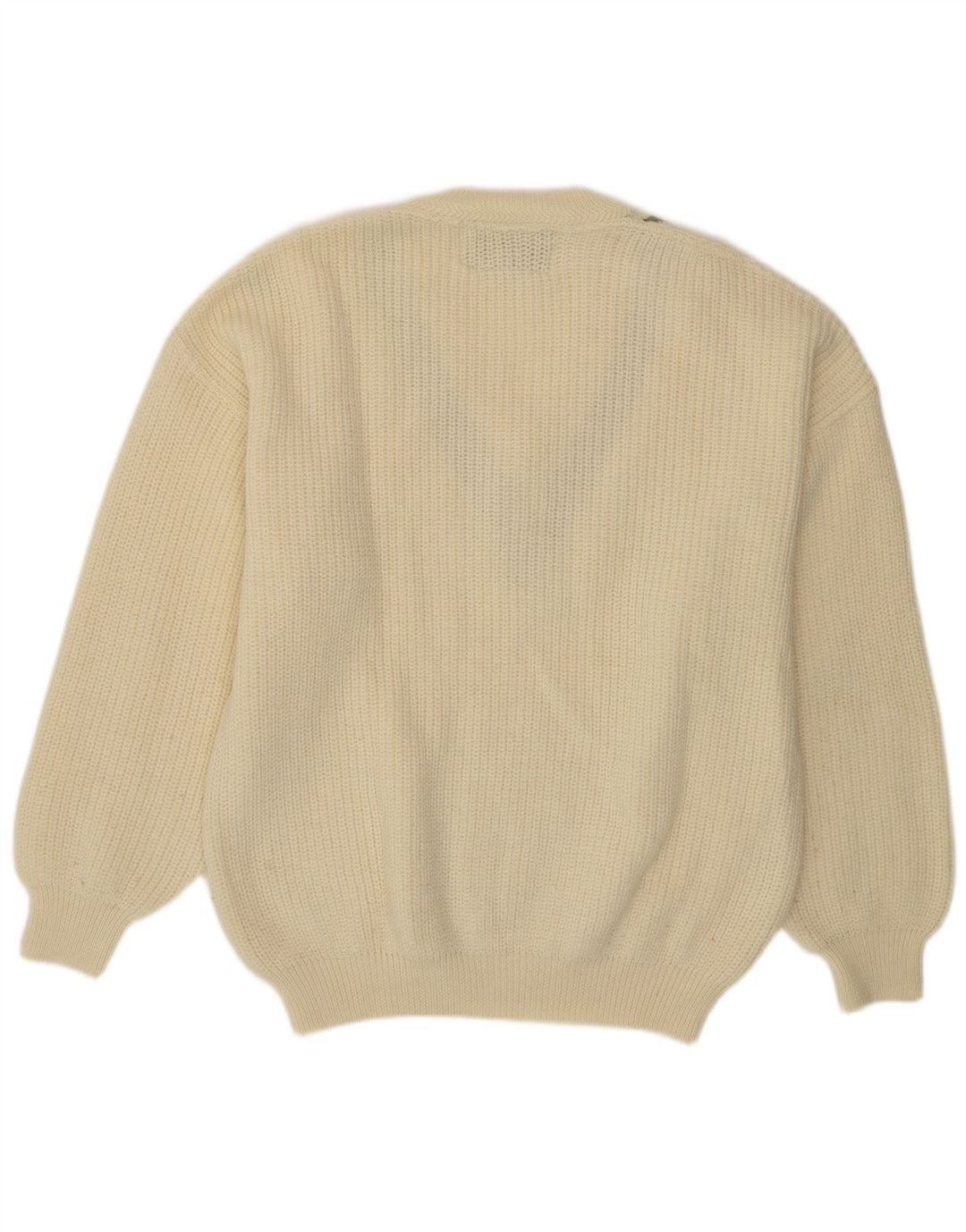 Il Granchio Mens V-Neck Jumper Sweater XL Off White Floral New Wool