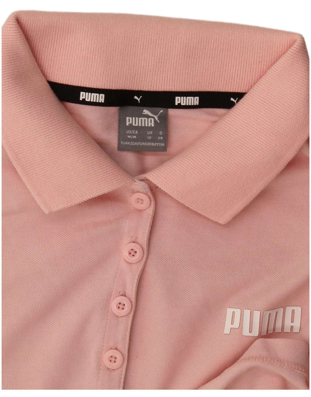 Puma Womens Polo Shirt UK 12 Medium Pink