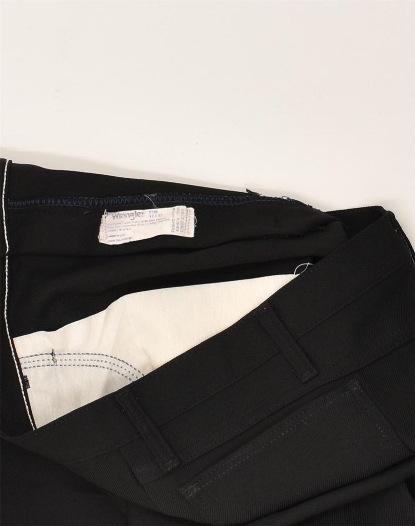 WRANGLER Mens Straight Casual Trousers W42 L32  Black Polyester | Vintage Wrangler | Thrift | Second-Hand Wrangler | Used Clothing | Messina Hembry 