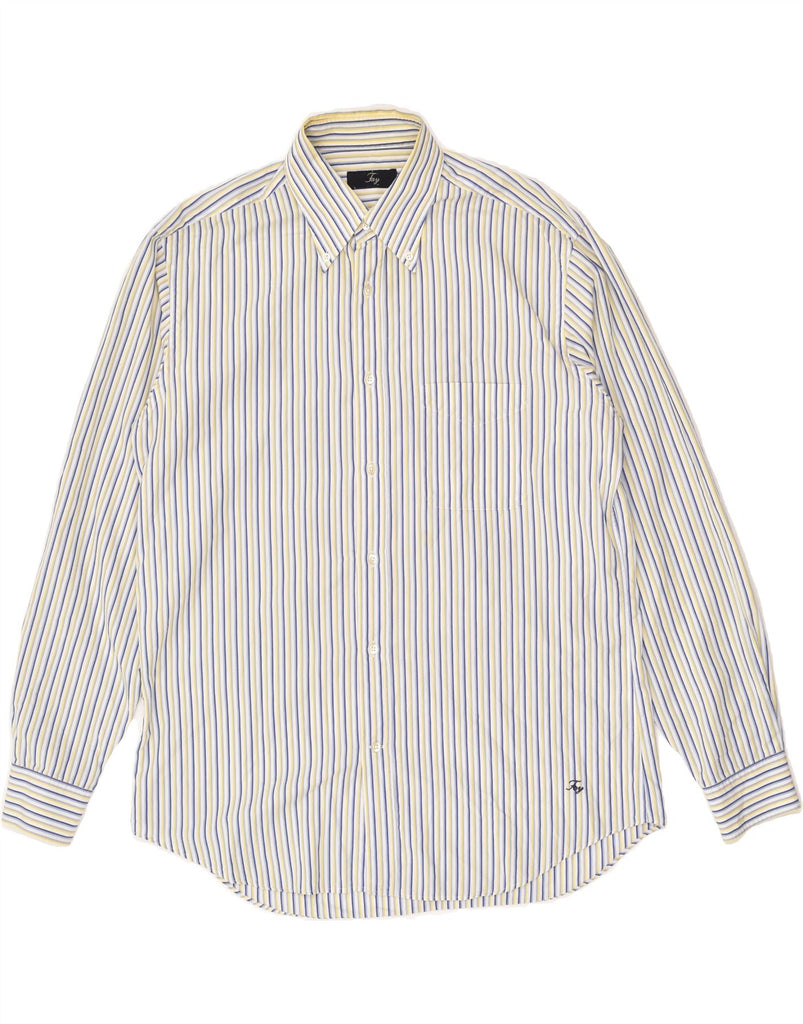 FAY Mens Shirt Size 17 43 XL White Striped Cotton | Vintage Fay | Thrift | Second-Hand Fay | Used Clothing | Messina Hembry 