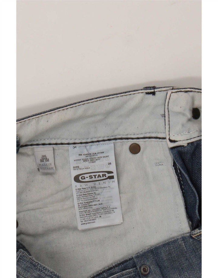 G-Star Womens Denim Skirt W26 Small Blue Cotton