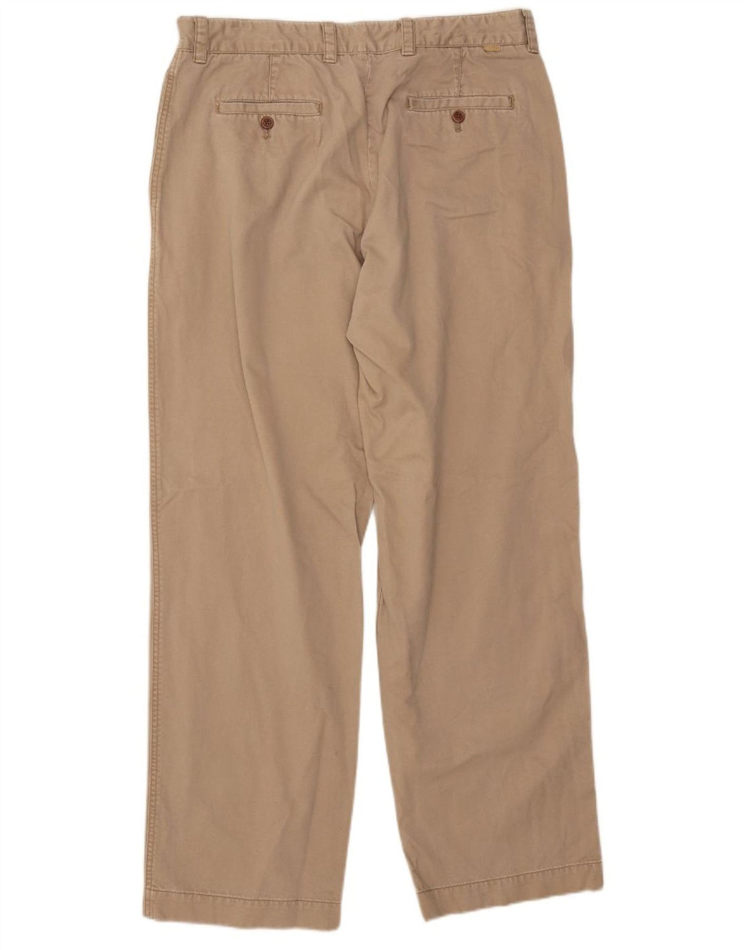 IZOD Mens Straight Chino Trousers W36 L34 Beige Cotton