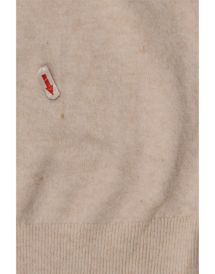 Marks & Spencer Womens Polo Neck Jumper Sweater UK 14 Medium Off White