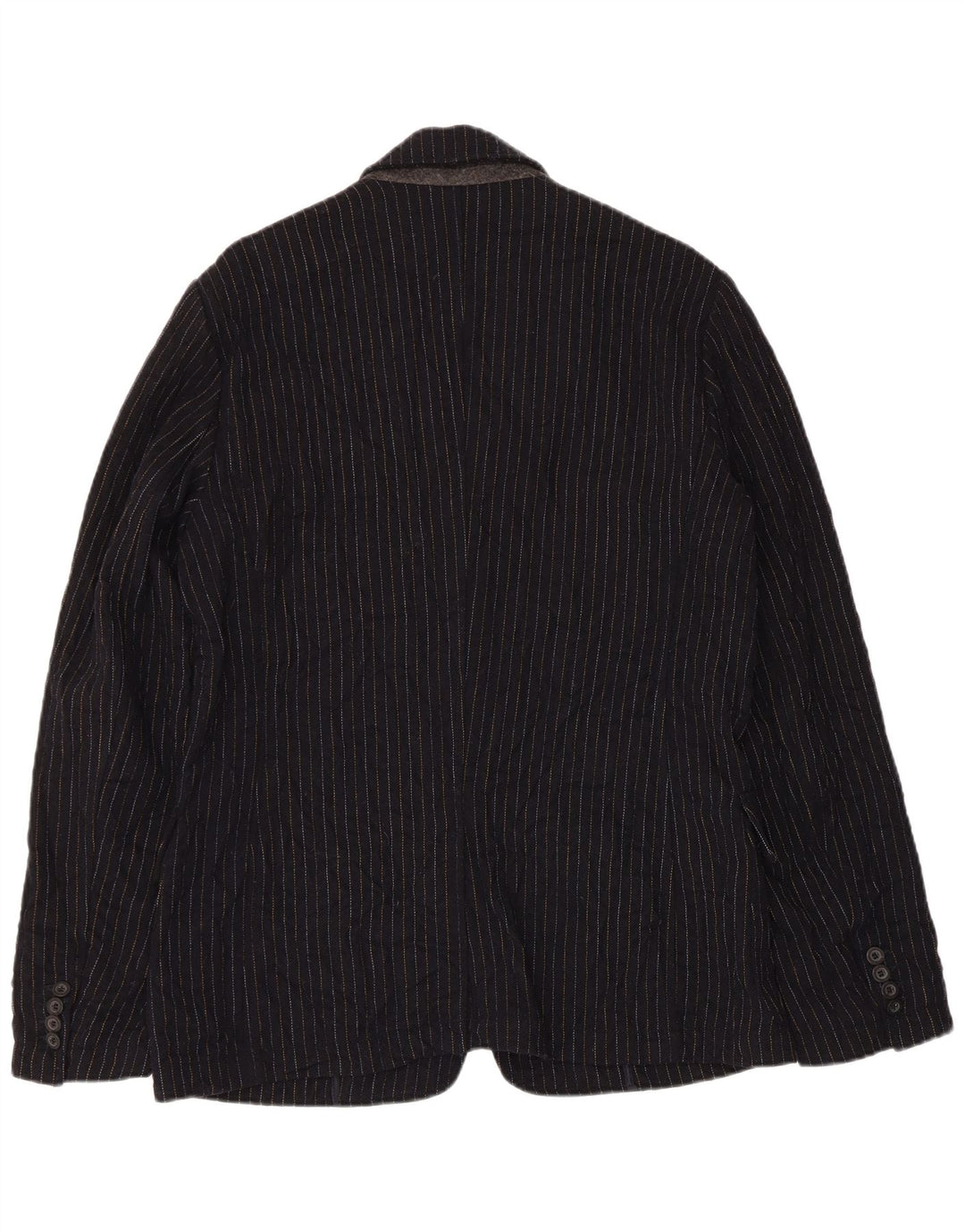 Guess Mens 2 Button Blazer Jacket UK 38 Medium Navy Blue Striped Wool